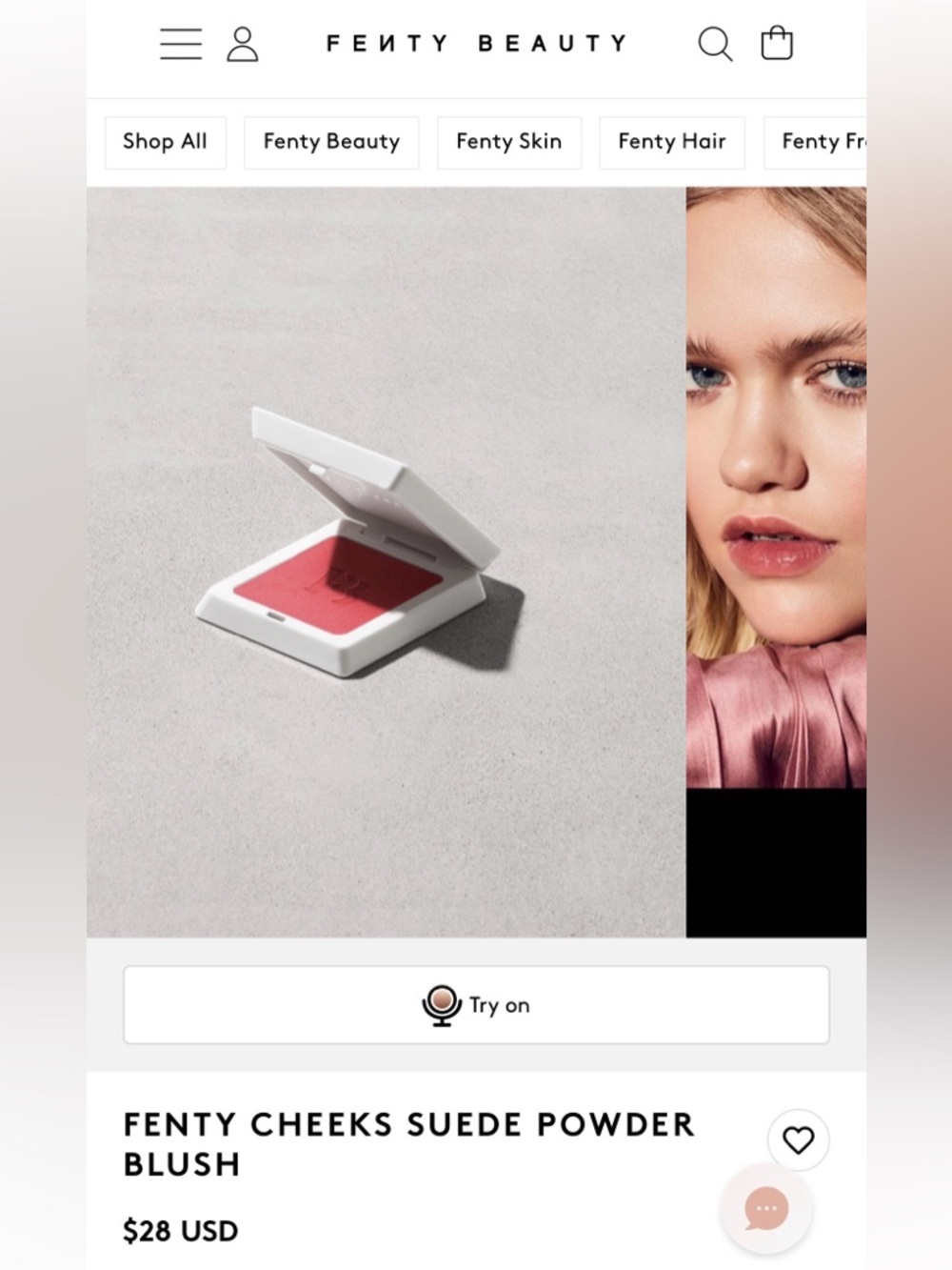 New Fenty Beauty Fenty Cheeks Suede Powder Blush - Petel  Poppin